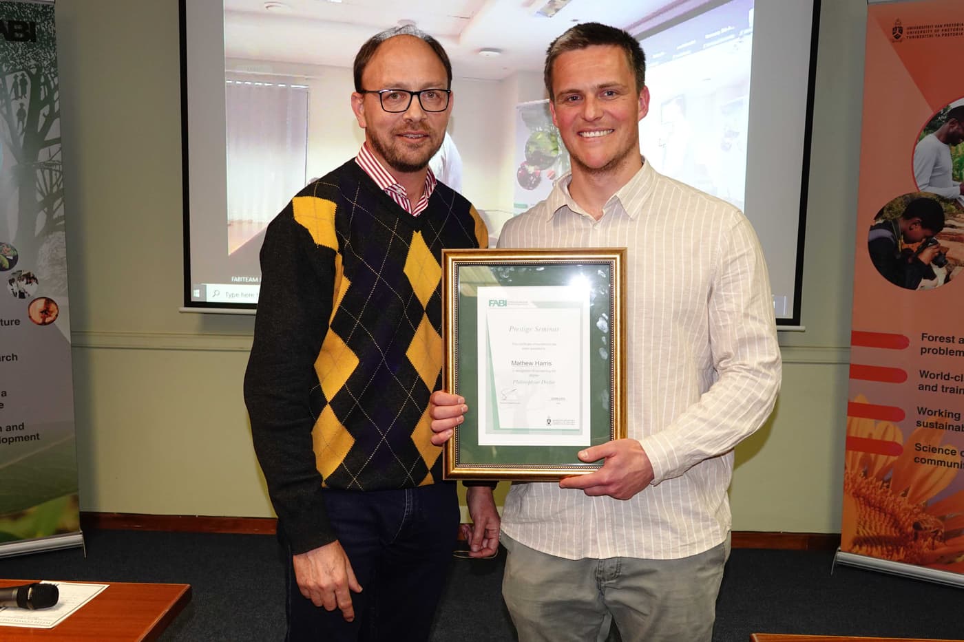 Mathew Harris celebrates the successful completion of his PhD