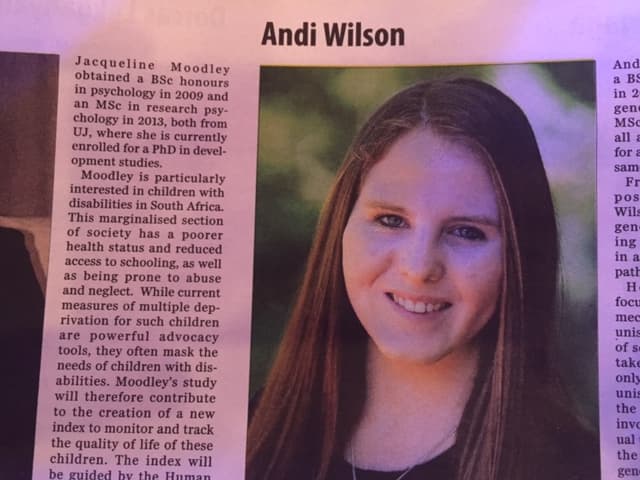 Andrea (Andi) Wilson: Another FABI award!