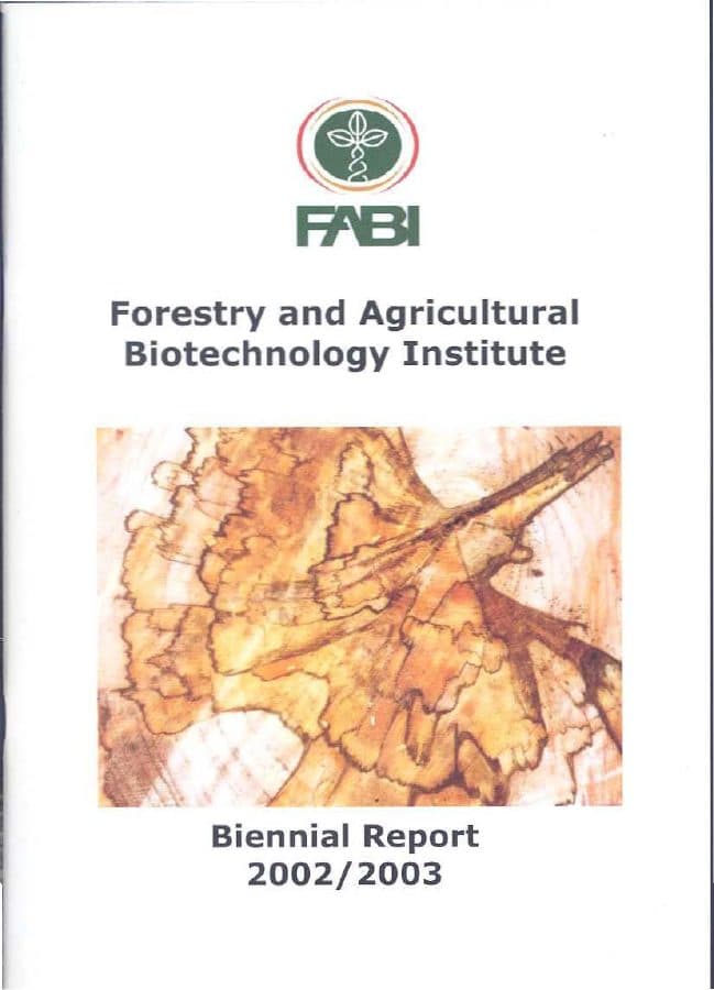 Cover of the FABI Biennial Report 2002–2003