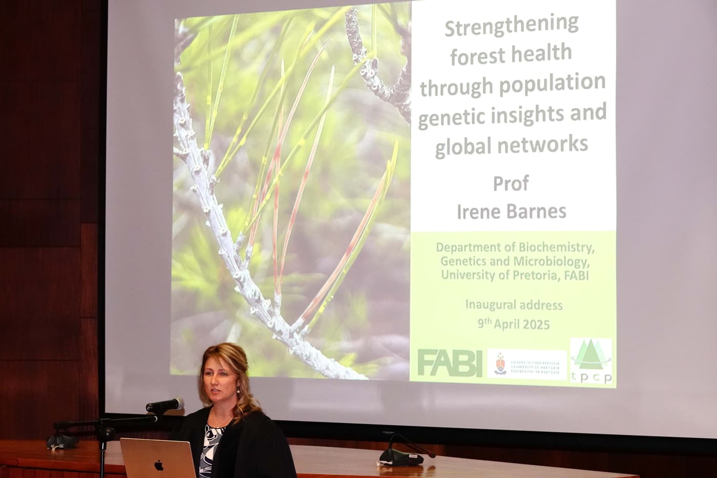 FABI's Prof. Irene Barnes presents her inaugural address