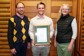 Mathew Harris celebrates the successful completion of his PhD