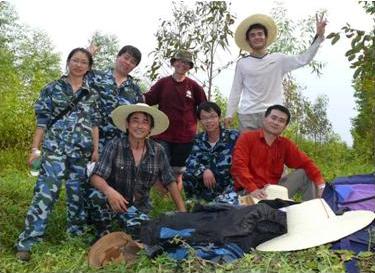 Field work with HuaLin Zhang, (front) FeiYang Han.